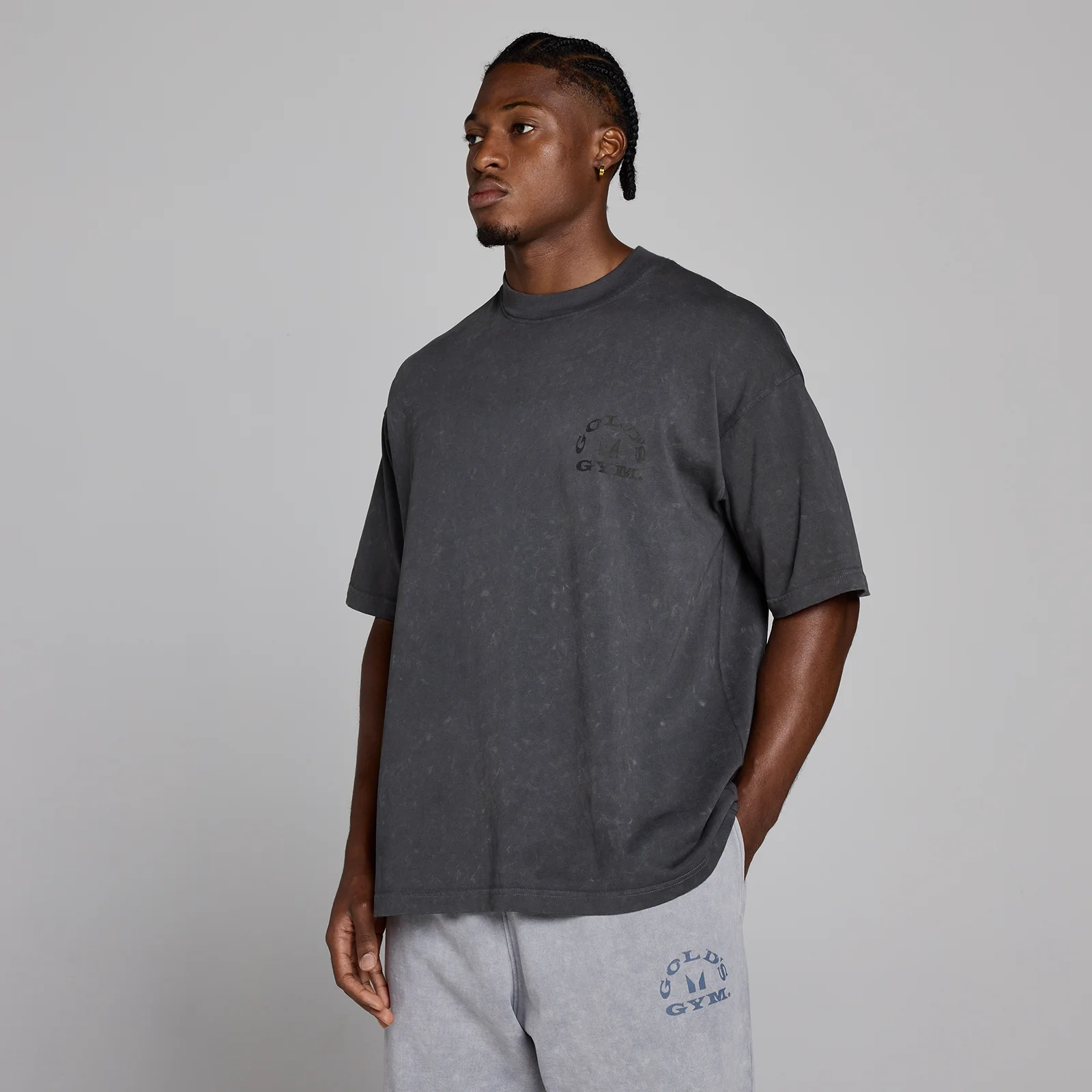 MP X Gold's Hombre Washed Graphic Oversized Camiseta - Washed Coal - XS Imagen 3