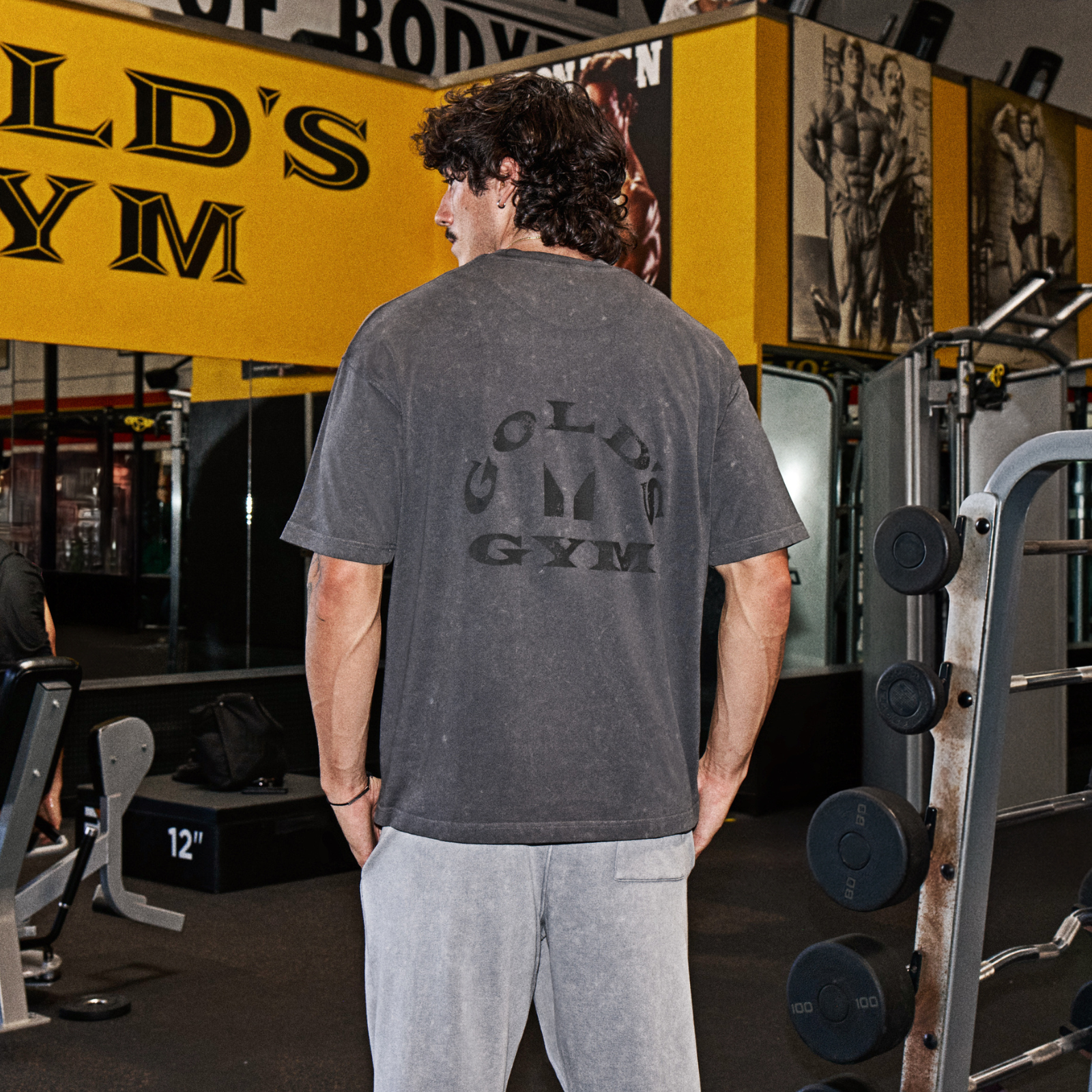 MP X Gold's Hombre Washed Graphic Oversized Camiseta - Washed Coal - XS Imagen 1