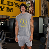 MP X Gold's Hombre Washed Graphic Oversized Tank - Steel Blue