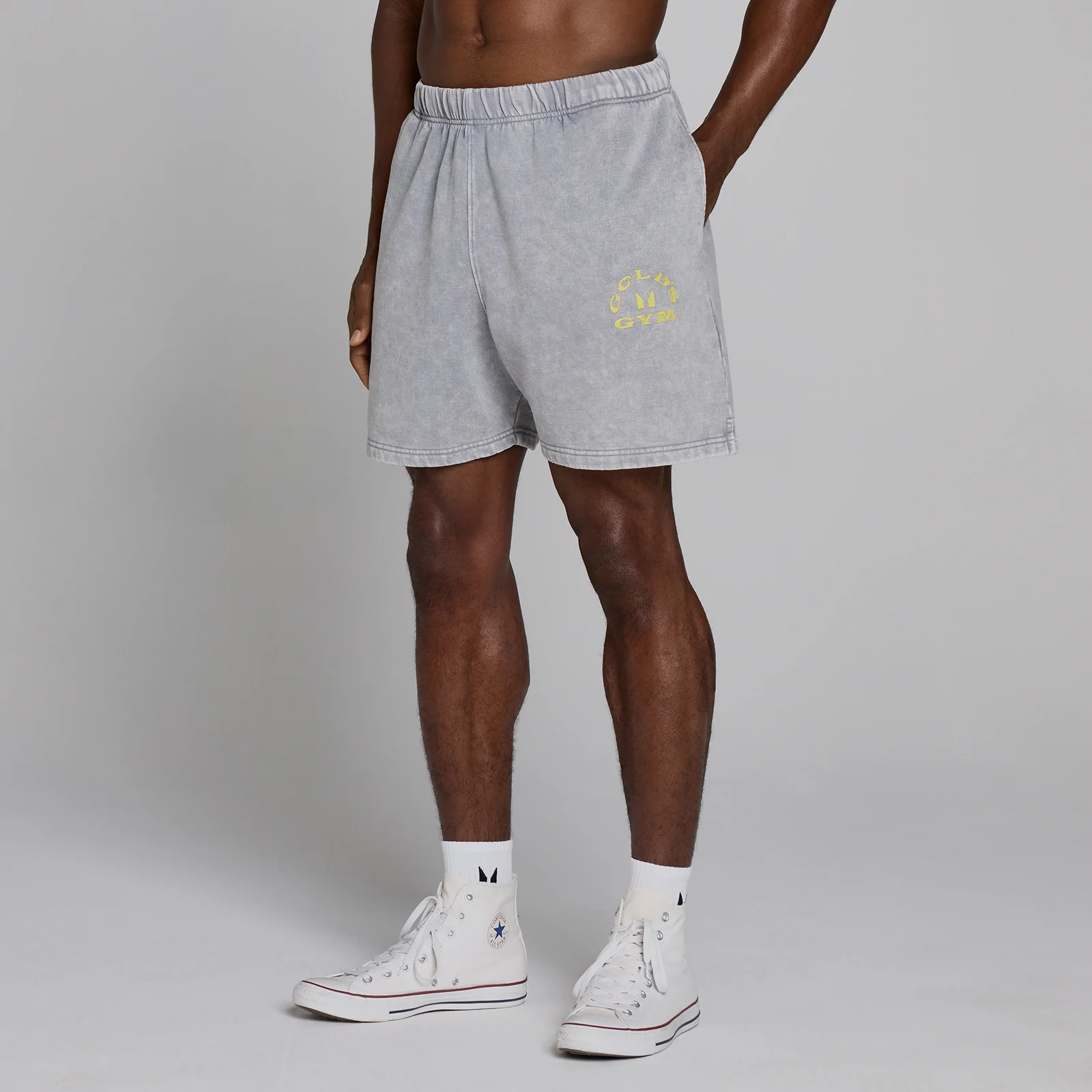 MP X Gold's Hombre Washed Graphic Oversized Sweat Pantalón Corto - Steel Blue - XS Imagen 3