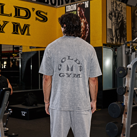 MP X Gold's Hombre Washed Graphic Oversized Camiseta - Steel Blue