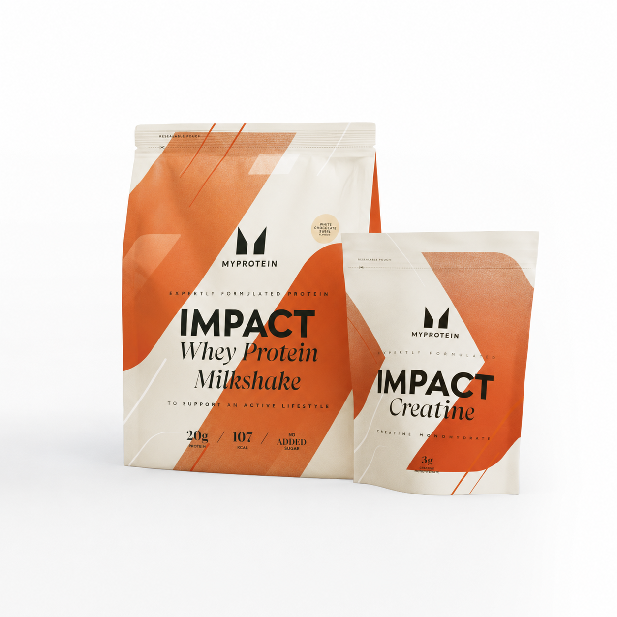 Myprotein Impact Creatine & Milkshake Bundle - 435G - 15raciones - White Chocolate Swirl - Unflavoured Imagen 1