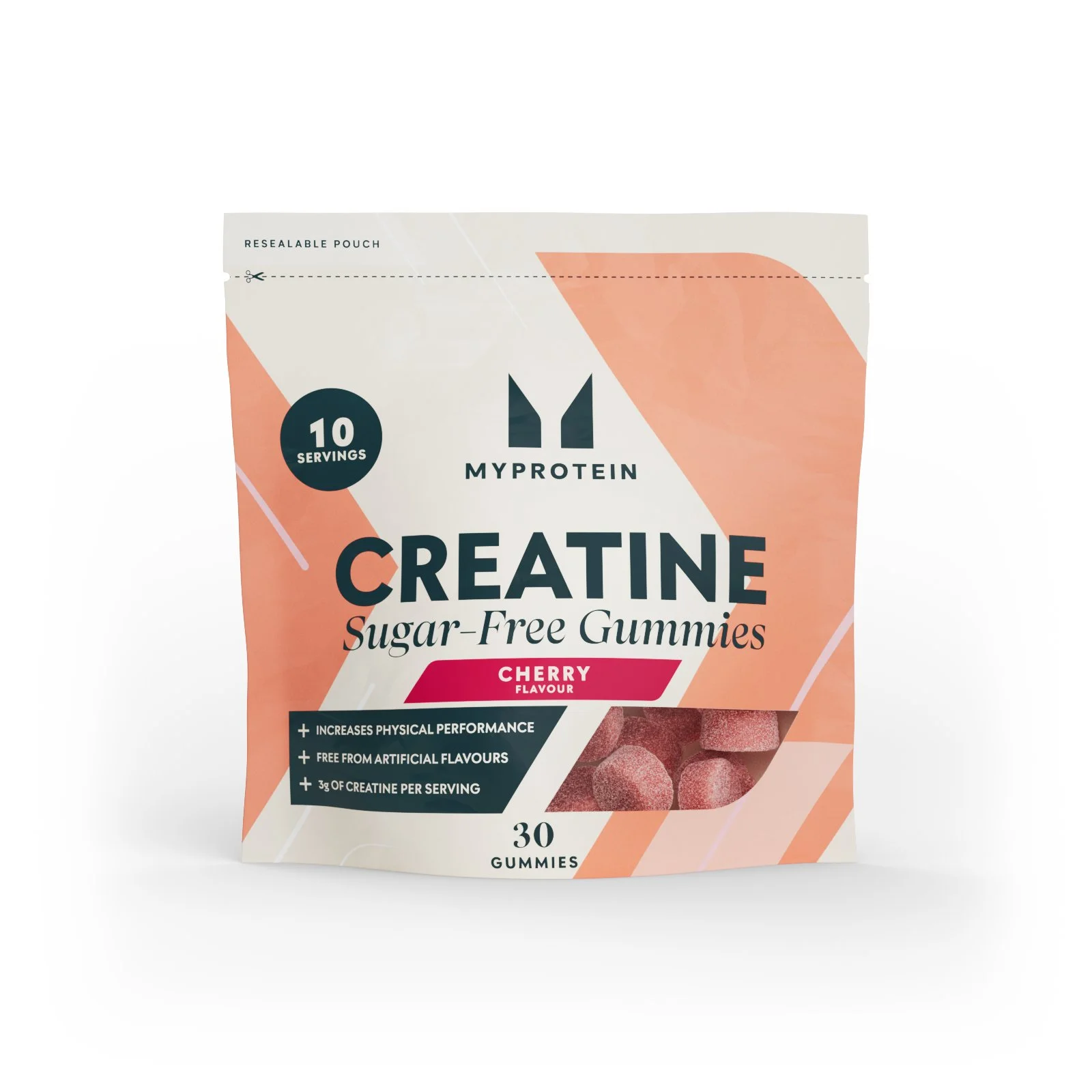 Gummies de creatina sin azúcar - 30 Gummies - 10raciones - Cereza Imagen 1
