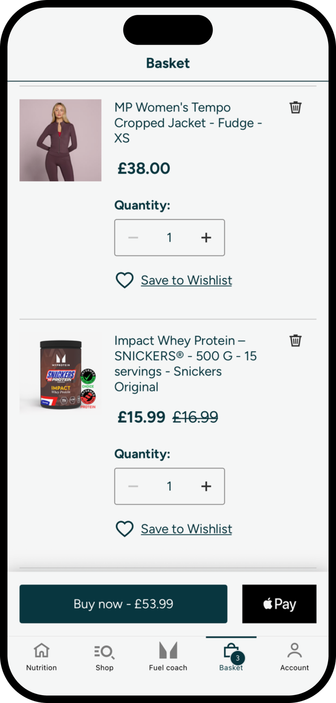mobile phone checkout page
