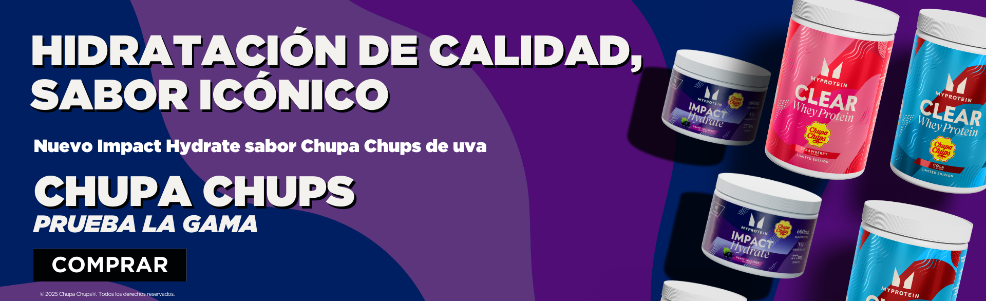 HIDRATACIÓN DE CALIDAD, SABOR ICÓNICO. Nuevo Impact Hydrate sabor Chupa Chups de uva. CHUPA CHUPS. PRUEBA LA GAMA